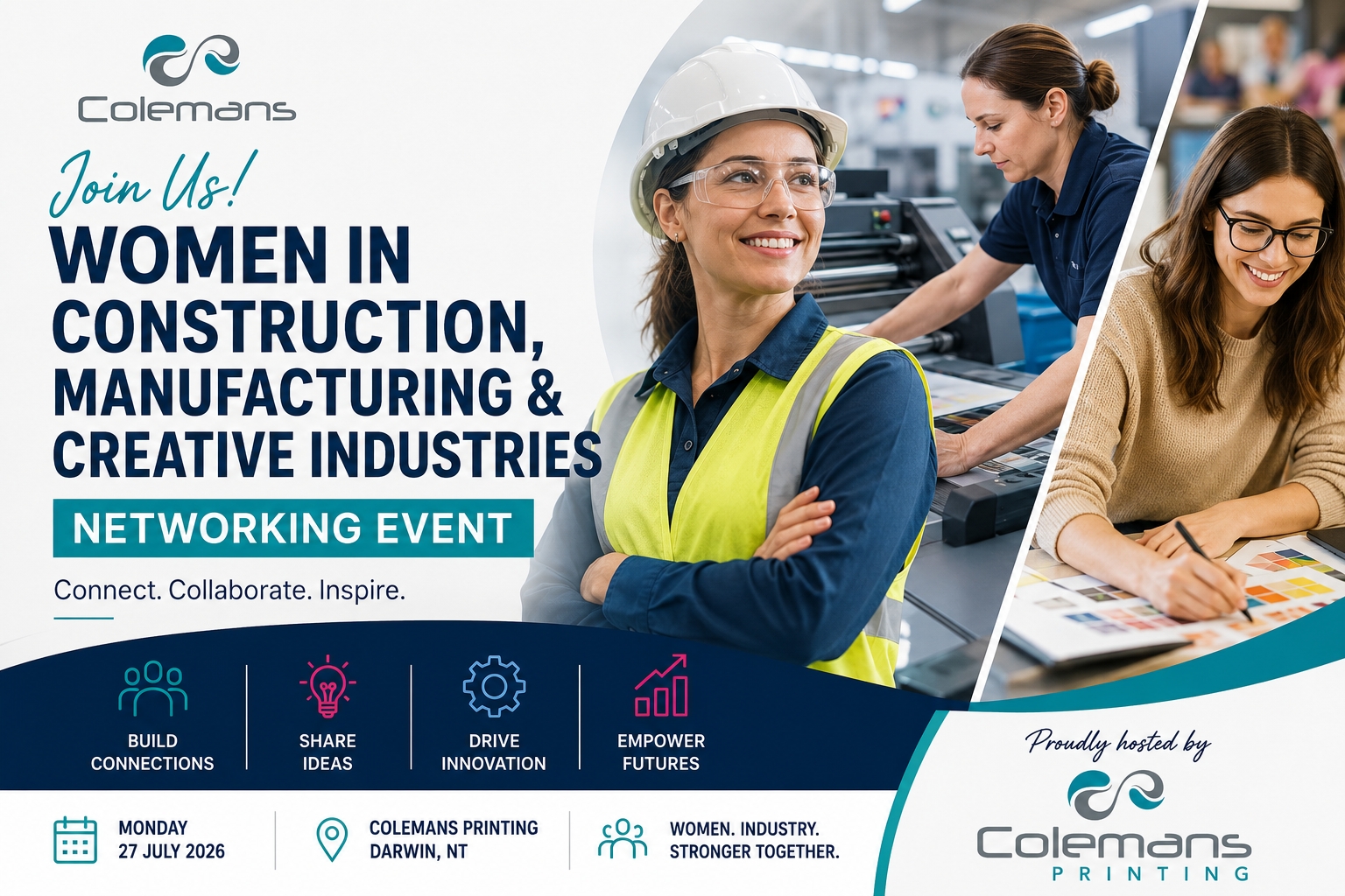 Join Us for a Women in Construction, Manufacturing & Creative Industries Networking Event at Colemans Printing